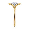 Bethanne - 14K Yellow Gold Half Bezel Oval Solitaire Diamond Engagement Ring