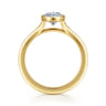 Kaya - 14K Yellow Gold Bezel Set Oval Solitaire Diamond Engagement Ring