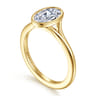 Kaya - 14K Yellow Gold Bezel Set Oval Solitaire Diamond Engagement Ring