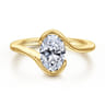 Bellisse - 14K Yellow Gold Bypass Oval Solitaire Diamond Engagement Ring