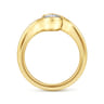 Bellisse - 14K Yellow Gold Bypass Oval Solitaire Diamond Engagement Ring
