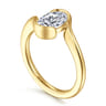 Bellisse - 14K Yellow Gold Bypass Oval Solitaire Diamond Engagement Ring