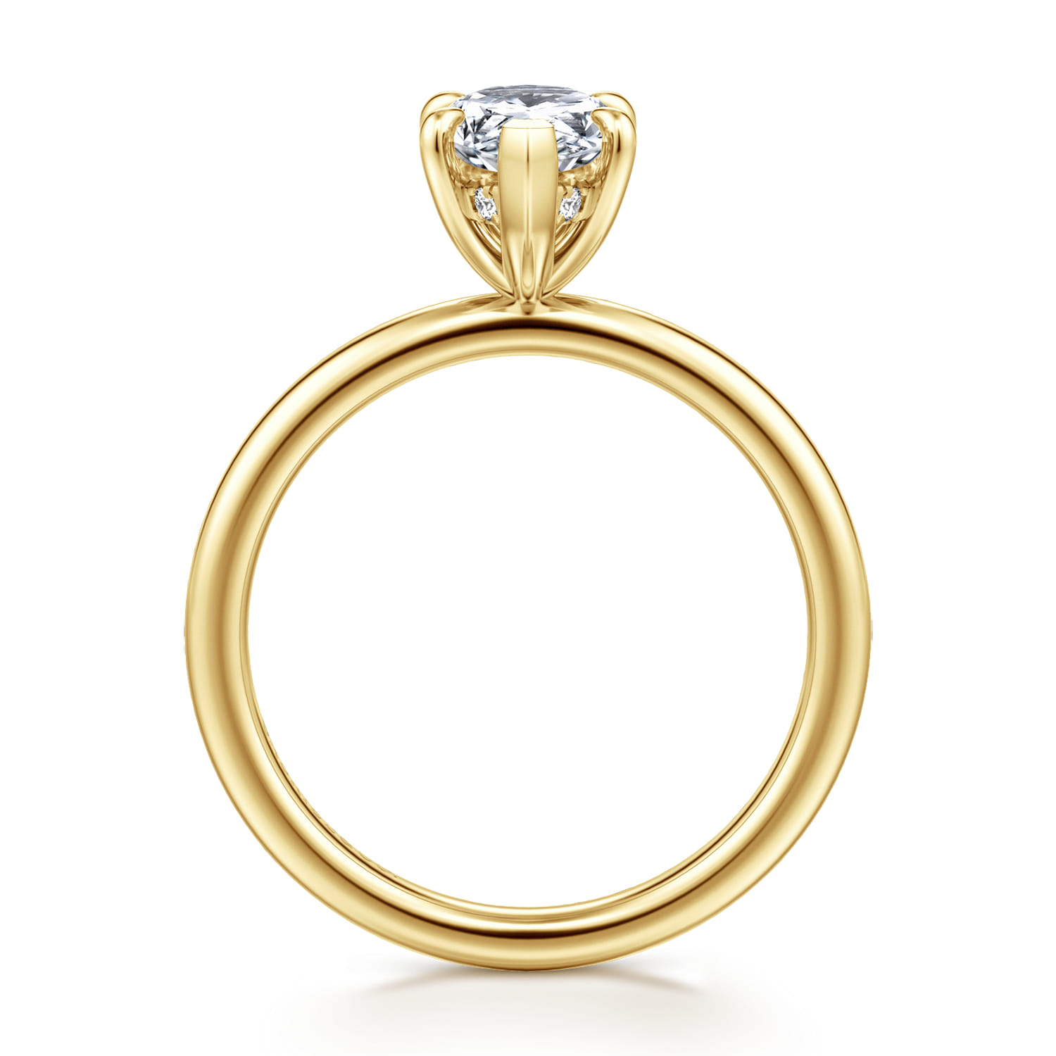 Cari - 14K Yellow Gold Pear Shape Diamond Engagement Ring - 0.06 ct - Shot 2