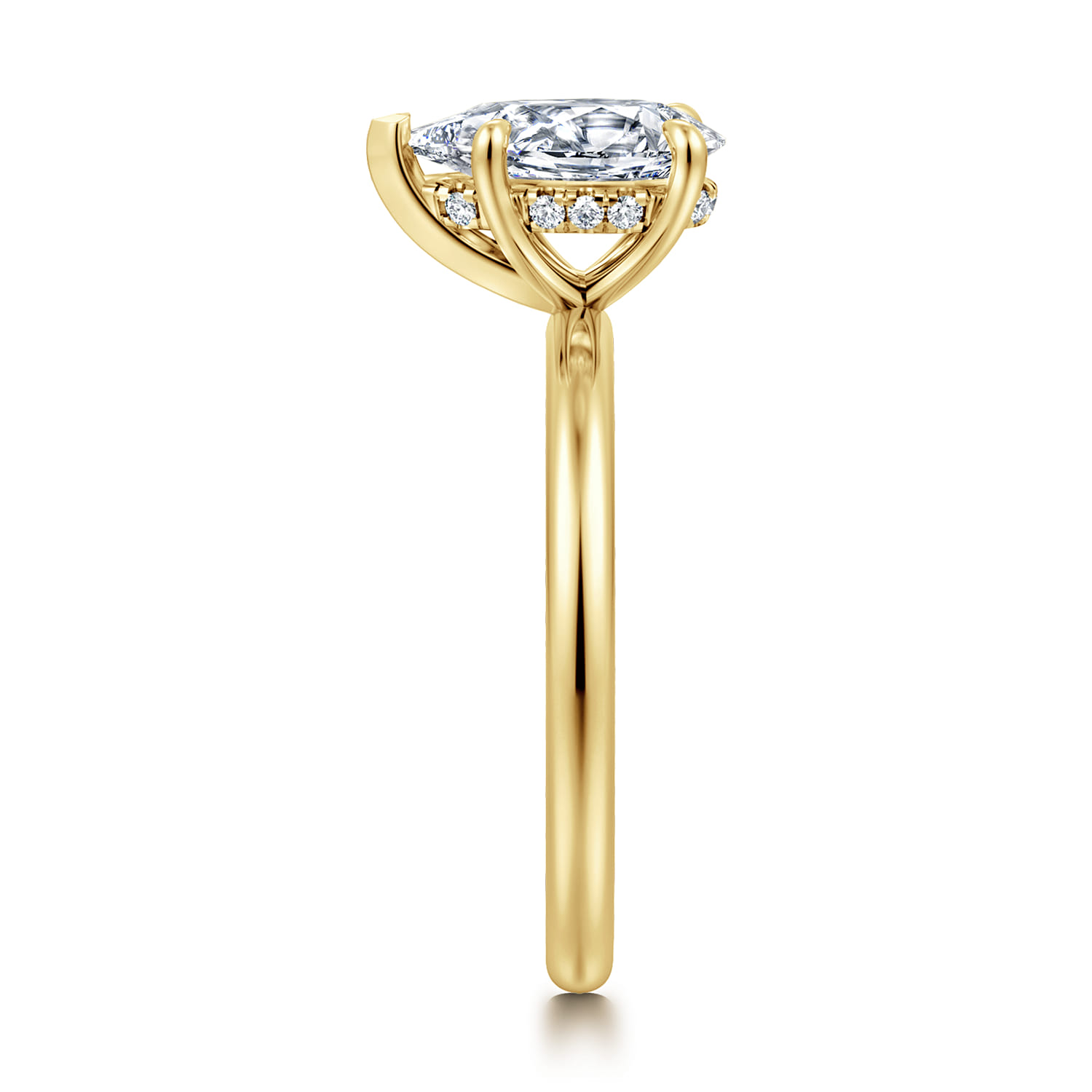 Cari - 14K Yellow Gold Pear Shape Diamond Engagement Ring - 0.06 ct - Shot 4
