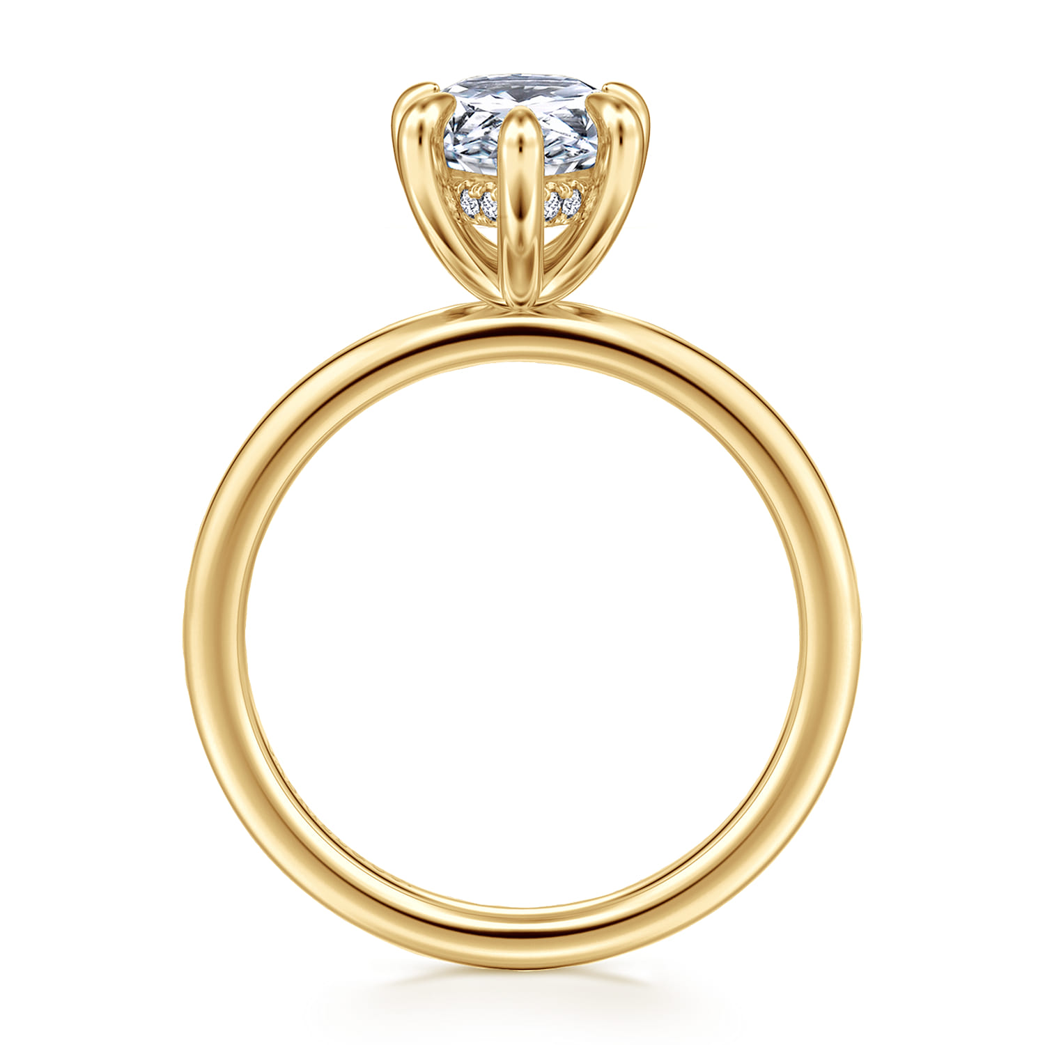 Cari - 14K Yellow Gold Pear Shape Diamond Engagement Ring - 0.05 ct - Shot 2
