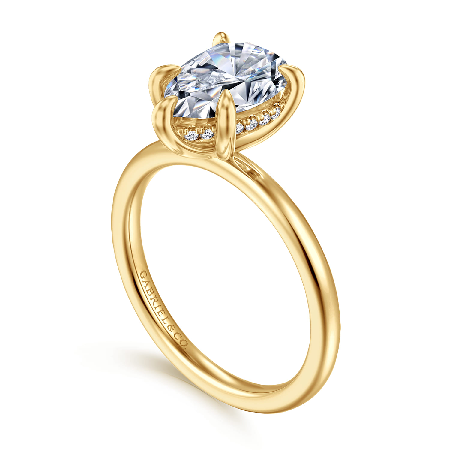 Cari - 14K Yellow Gold Pear Shape Diamond Engagement Ring - 0.05 ct - Shot 3