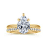 Cari - 14K Yellow Gold Pear Shape Diamond Engagement Ring - 0.05 ct