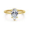 Rainah - 14K Yellow Gold Pear Shape Diamond Engagement Ring - 0.11 ct