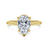 Rainah - 14K Yellow Gold Pear Shape Diamond Engagement Ring - 0.13 ct
