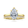 Rainah - 14K Yellow Gold Pear Shape Diamond Engagement Ring - 0.13 ct
