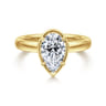 Deedie - 14K Yellow Gold Pear Shape Diamond Engagement Ring - 0.12 ct