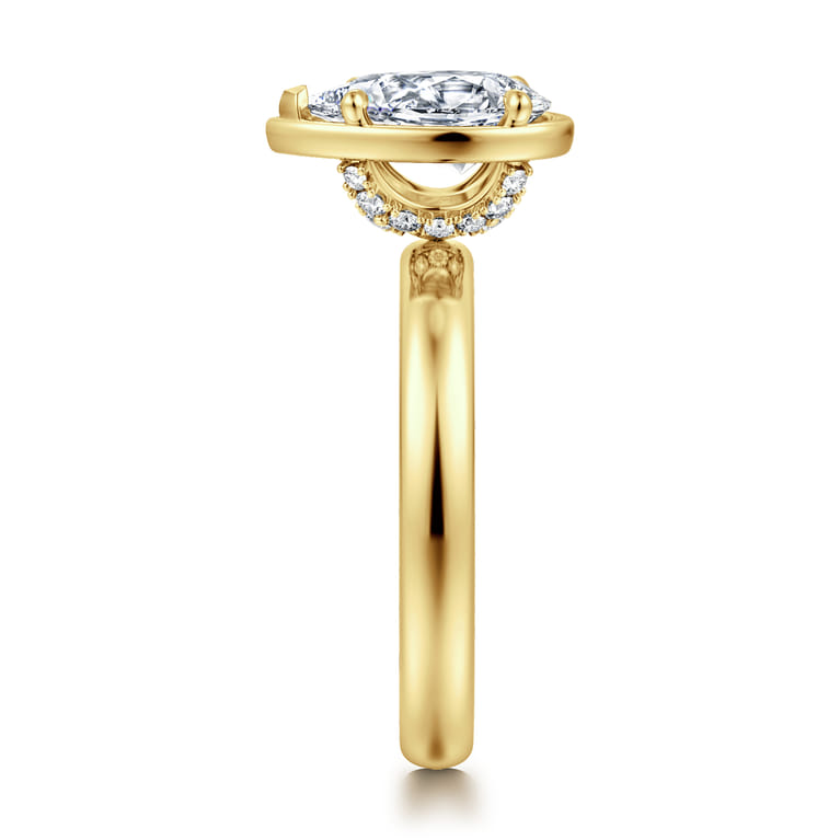 Deedie - 14K Yellow Gold Pear Shape Diamond Engagement Ring - 0.12 ct - Shot 4