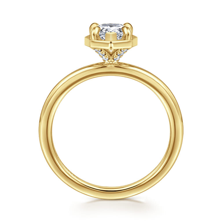 Cassi - 14K Yellow Gold Pear Shape Diamond Engagement Ring - 0.06 ct - Shot 2