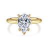 Aure - 14K Yellow Gold Pear Shape Solitaire Diamond Engagement Ring - 0.06 ct