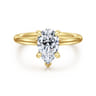 Badia - 14K Yellow Gold Pear Shape Solitaire Diamond Engagement Ring - 0.04 ct