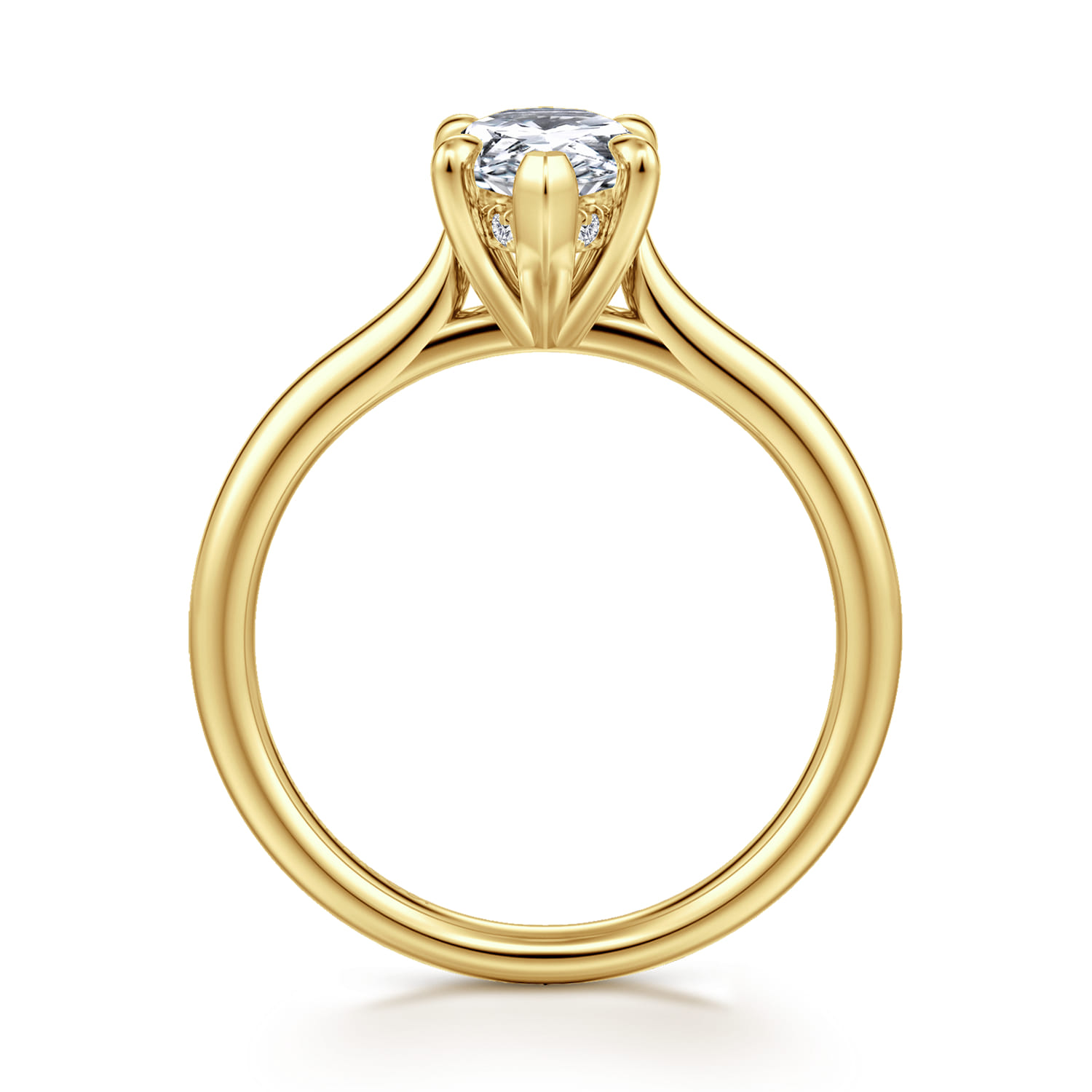 Badia - 14K Yellow Gold Pear Shape Solitaire Diamond Engagement Ring - 0.04 ct - Shot 2