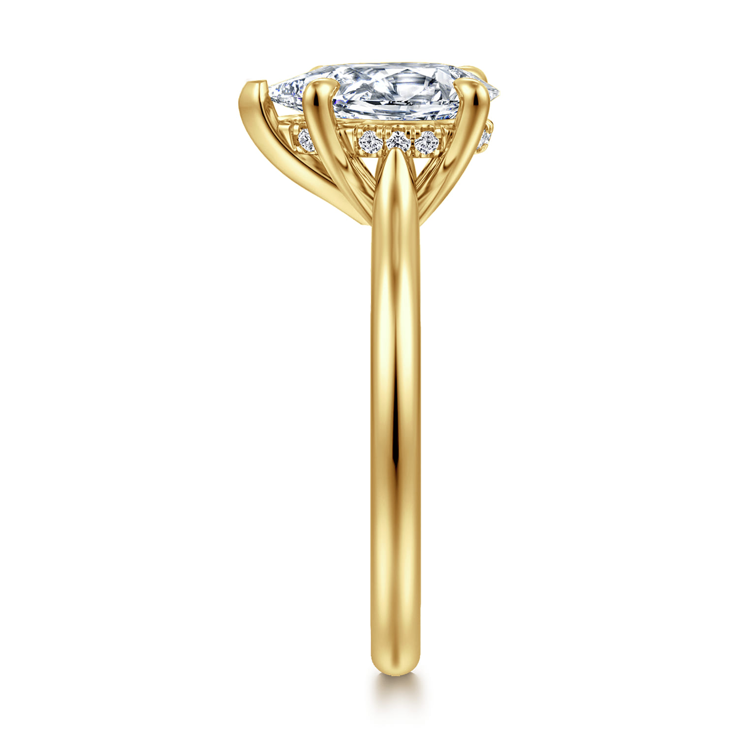 Badia - 14K Yellow Gold Pear Shape Solitaire Diamond Engagement Ring - 0.04 ct - Shot 4