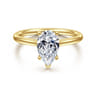 Azucena - 14K Yellow Gold Pear Shape Solitaire Diamond Engagement Ring - 0.05 ct