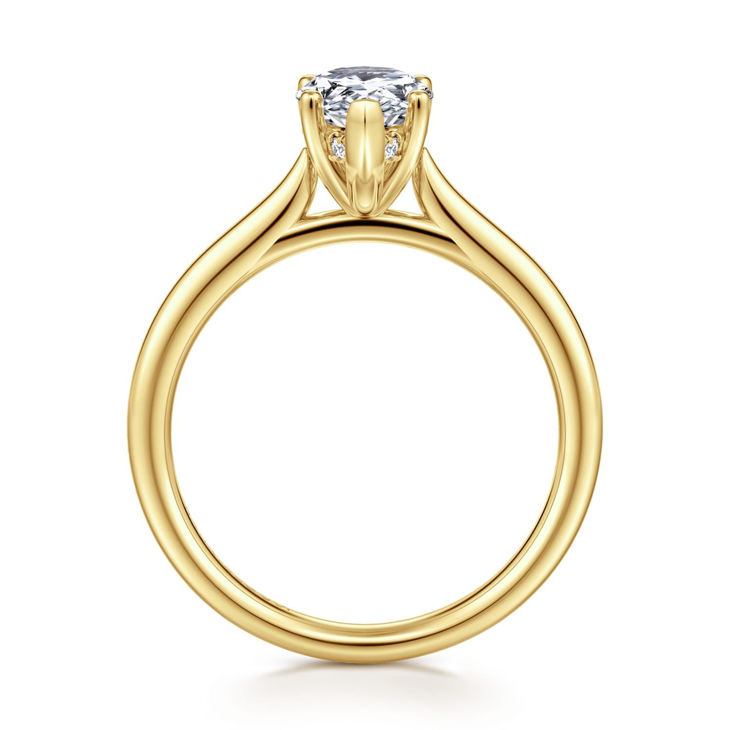 Azucena - 14K Yellow Gold Pear Shape Solitaire Diamond Engagement Ring - 0.05 ct - Shot 2