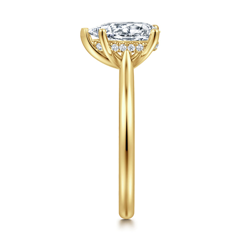 Azucena - 14K Yellow Gold Pear Shape Solitaire Diamond Engagement Ring - 0.05 ct - Shot 4