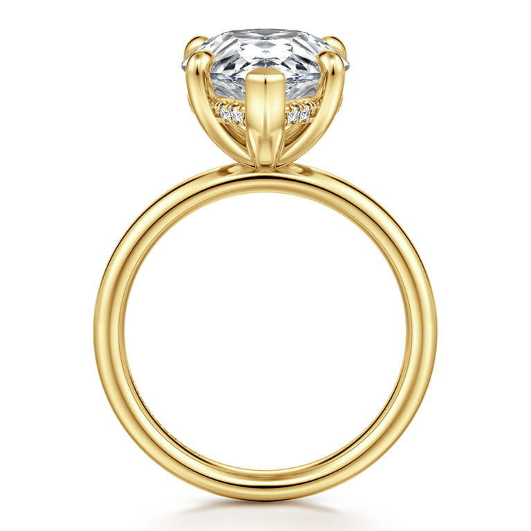 14K Yellow Gold Pear Shape Diamond Engagement Ring - 0.08 ct - Shot 2