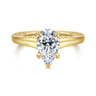 Rosey - 14K Yellow Gold Pear Shape Diamond Engagement Ring - 0.35 ct