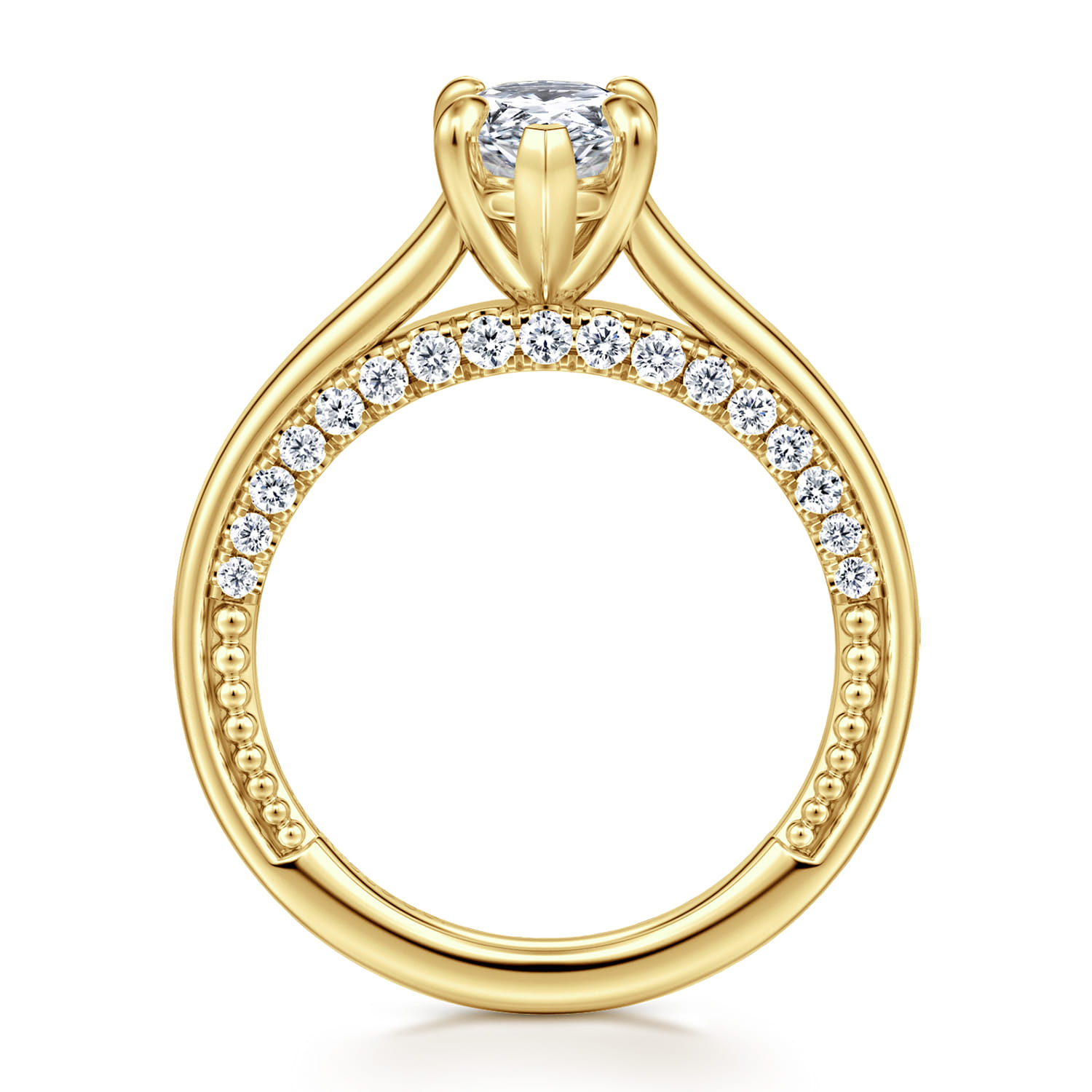 Rosey - 14K Yellow Gold Pear Shape Diamond Engagement Ring - 0.35 ct - Shot 2