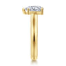 Villa - 14K Yellow Gold Half Bezel Pear Shape Diamond Engagement Ring - 0.1 ct