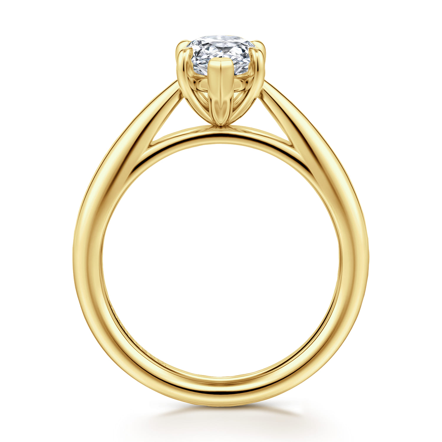 Bambi - 14K Yellow Gold Pear Shape Diamond Engagement Ring - Shot 2