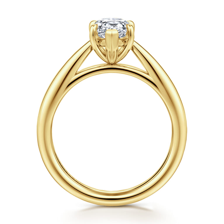 Bambi - 14K Yellow Gold Pear Shape Diamond Engagement Ring - Shot 2