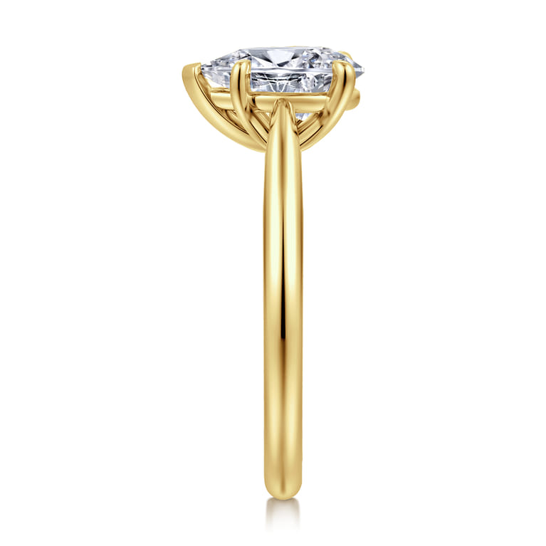 Bambi - 14K Yellow Gold Pear Shape Diamond Engagement Ring - Shot 4