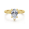Bena - 14K Yellow Gold Pear Shape Solitaire Diamond Engagement Ring
