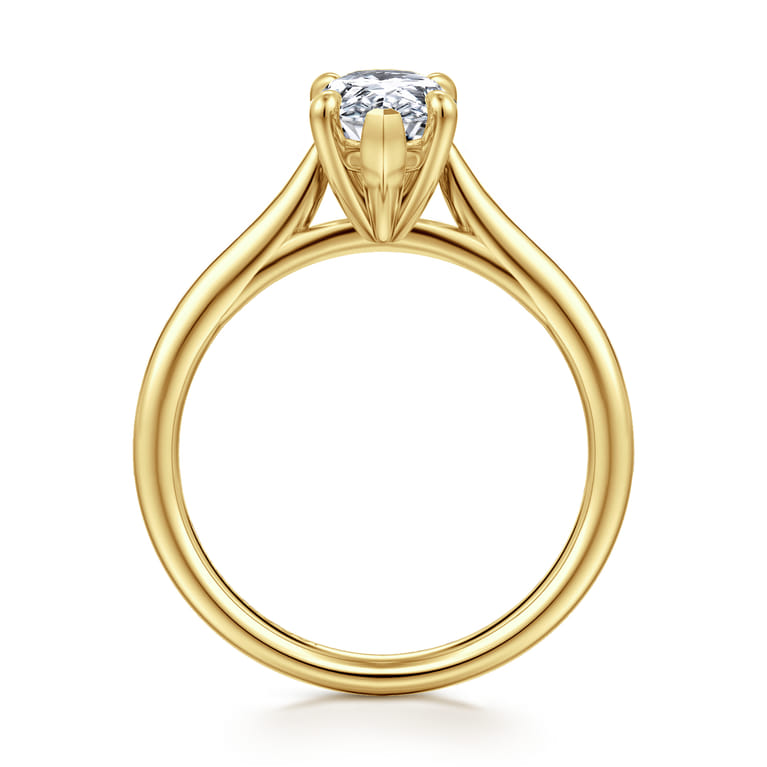 Bena - 14K Yellow Gold Pear Shape Solitaire Diamond Engagement Ring - Shot 2