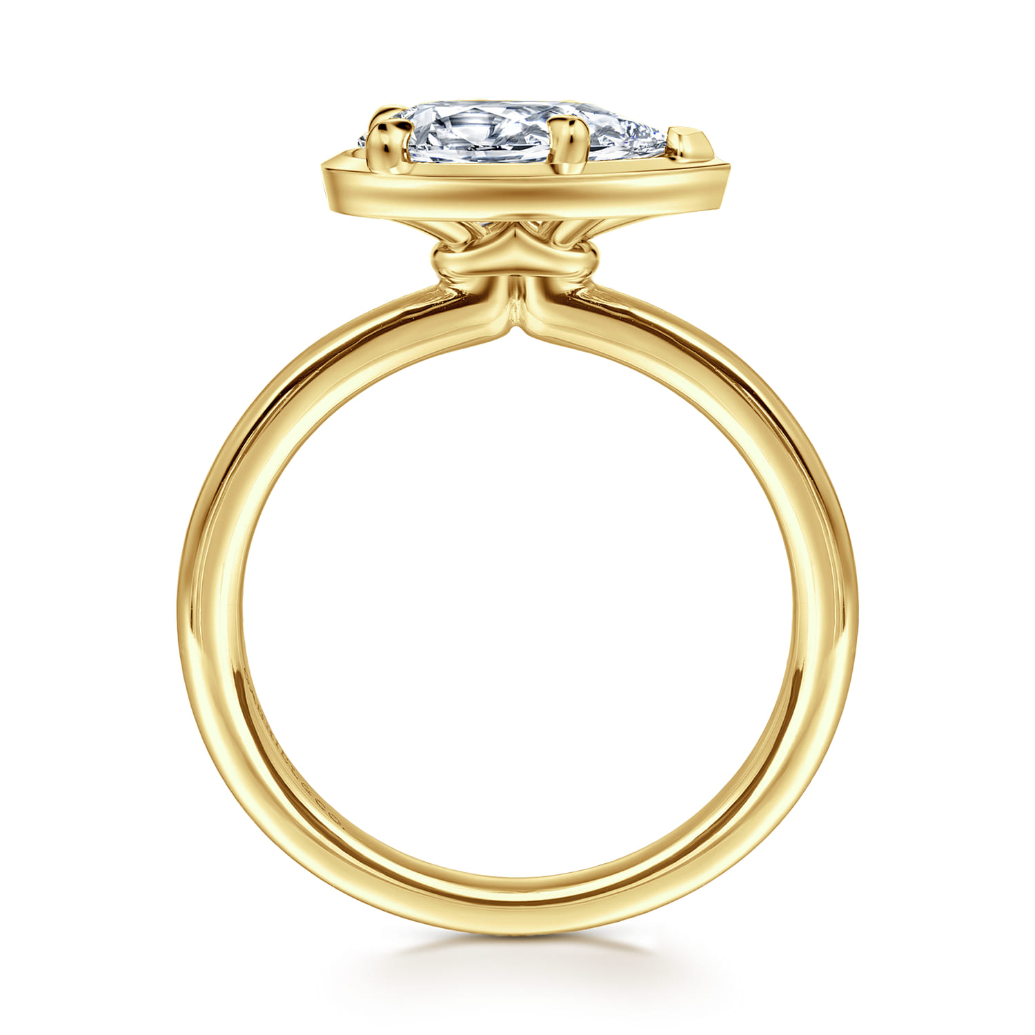 Linen - 14K Yellow Gold Pear Shape Diamond Engagement Ring - Shot 2