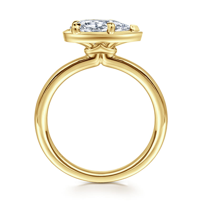 Linen - 14K Yellow Gold Pear Shape Diamond Engagement Ring - Shot 2
