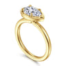 Linen - 14K Yellow Gold Pear Shape Diamond Engagement Ring