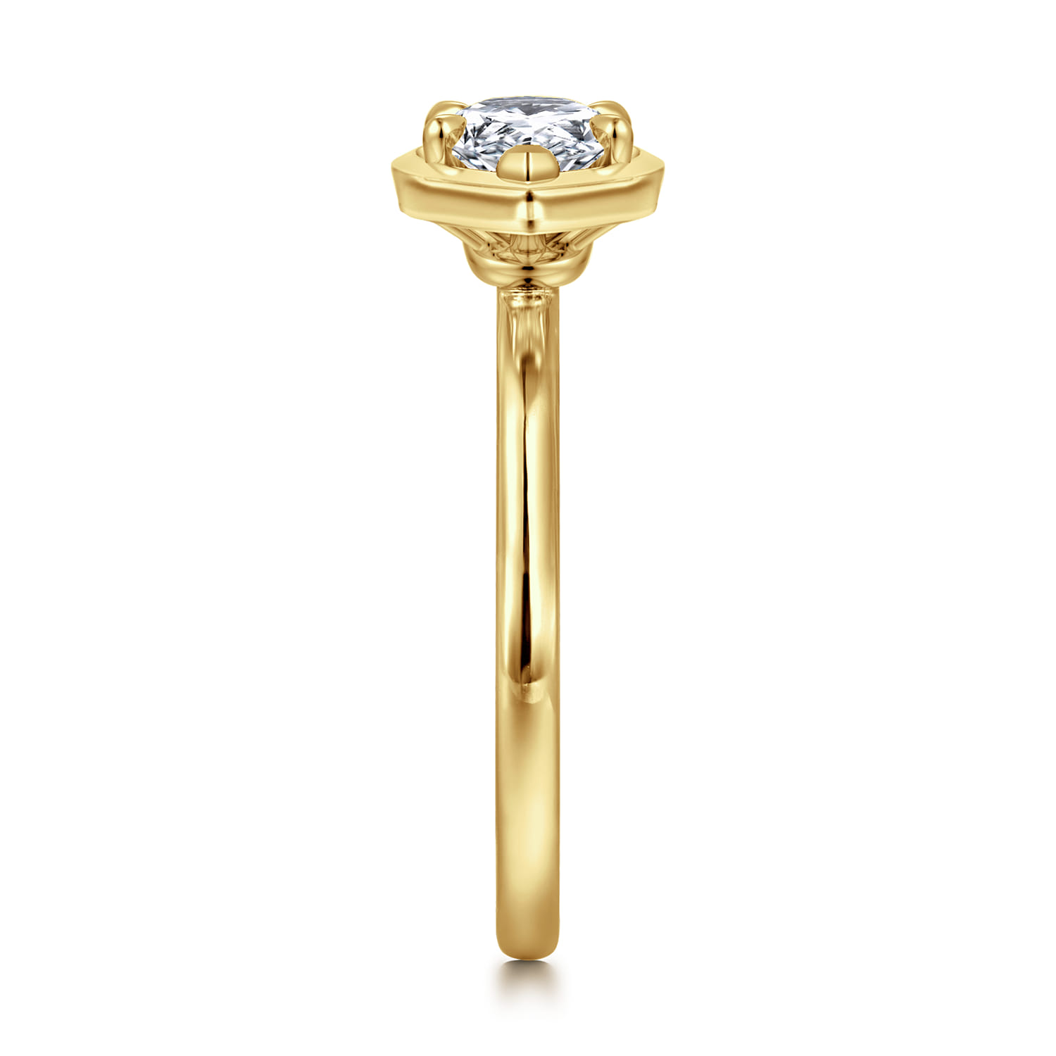 Linen - 14K Yellow Gold Pear Shape Diamond Engagement Ring - Shot 4