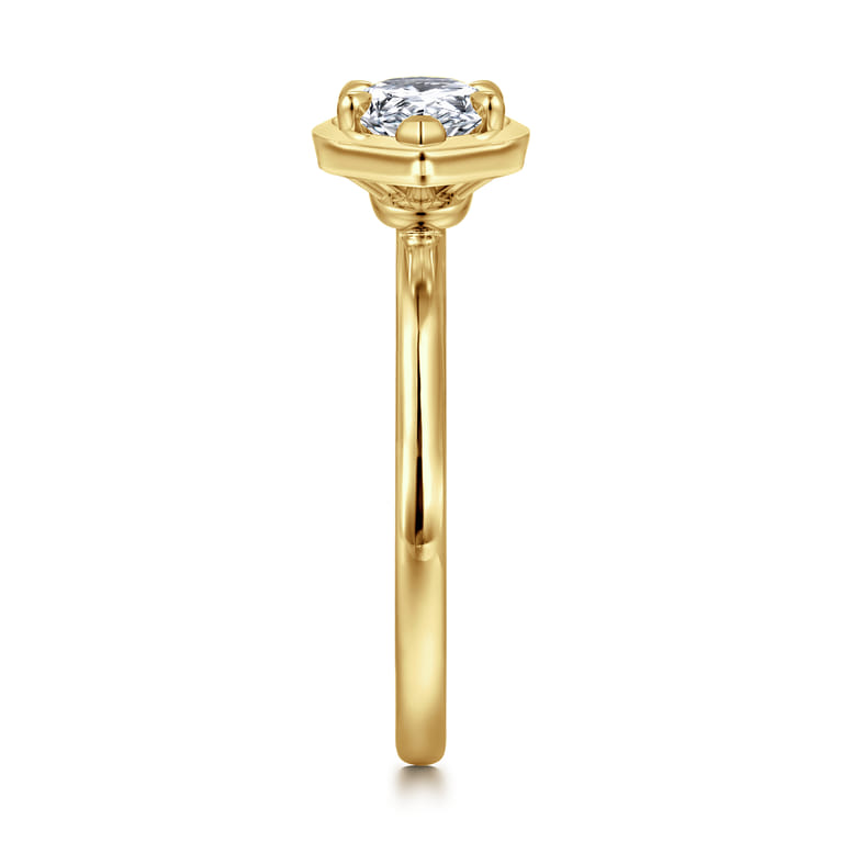 Linen - 14K Yellow Gold Pear Shape Diamond Engagement Ring - Shot 4