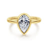 Linny - 14K Yellow Gold Pear Shape Bezel Set Diamond Engagement Ring