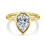 Linny - 14K Yellow Gold Pear Shape Bezel Set Diamond Engagement Ring