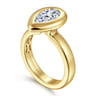 Pauline - 14K Yellow Gold Bezel Set Pear Shape Diamond Engagement Ring