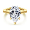 Nola - 14K Yellow Gold Pear Shape Lotus Diamond Engagement Ring