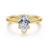 Nola - 14K Yellow Gold Pear Shape Lotus Diamond Engagement Ring