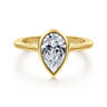 Brooke - 14K Yellow Gold Pear Cut Bezel Set Solitaire Diamond Engagement Ring