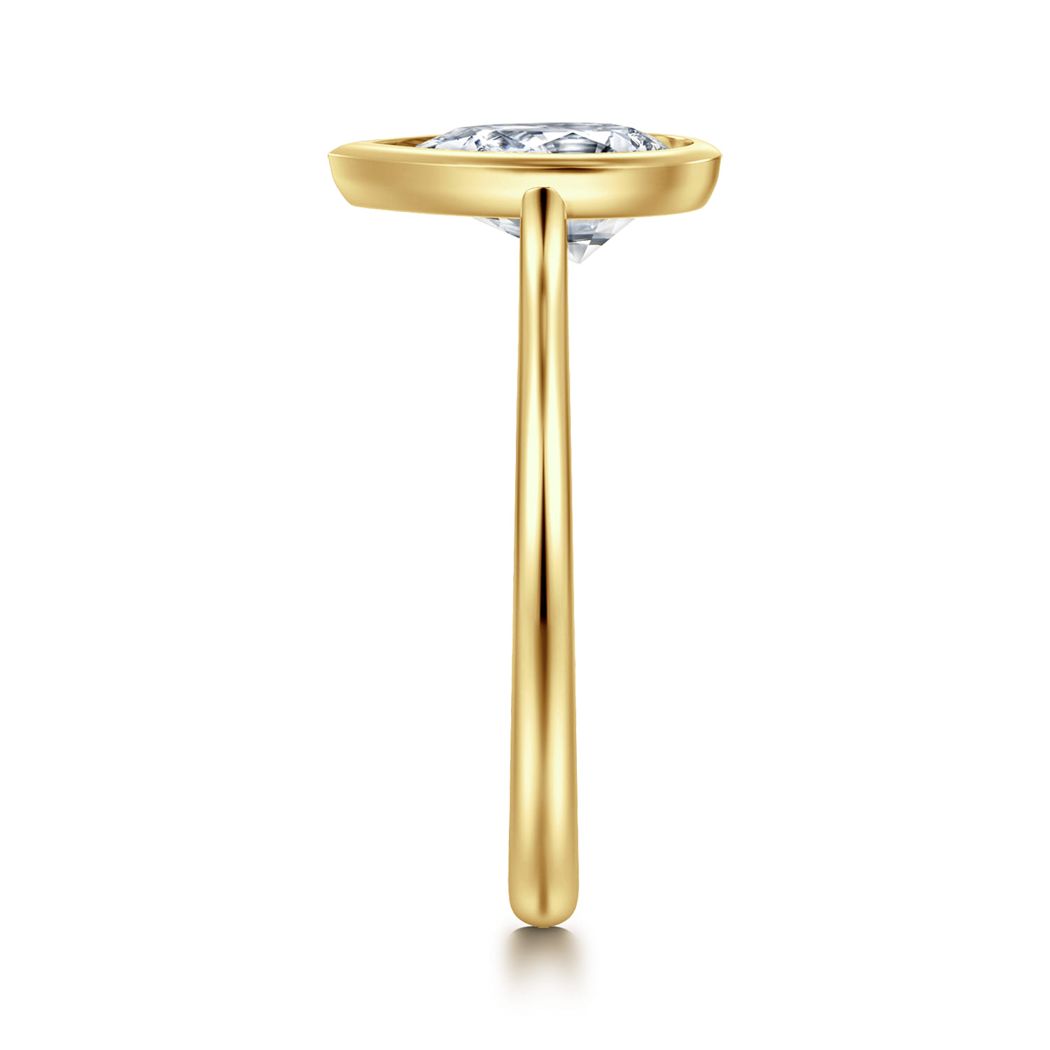 Brooke - 14K Yellow Gold Pear Cut Bezel Set Solitaire Diamond Engagement Ring - Shot 4