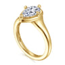 Elsa - 14K Yellow Gold Compass Bezel Prong Pear Shape Solitaire Diamond Engagement Ring