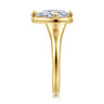 Elsa - 14K Yellow Gold Compass Bezel Prong Pear Shape Solitaire Diamond Engagement Ring