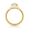Kaya - 14K Yellow Gold Bezel Set Pear Shape Solitaire Diamond Engagement Ring