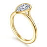 Kaya - 14K Yellow Gold Bezel Set Pear Shape Solitaire Diamond Engagement Ring