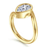 Luve - 14K Yellow Gold Bypass Pear Shape Solitaire Diamond Engagement Ring